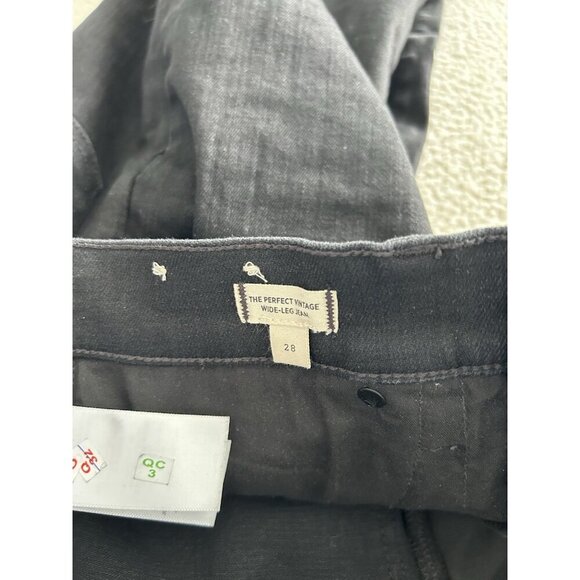 MADEWELL $138 The Perfect Vintage Wide-Leg Jeans in Black Rinse Wash Size 28 - Picture 8 of 15